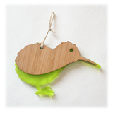 Kiwi Ornament : Bamboo & Satin Acrylic - Lime