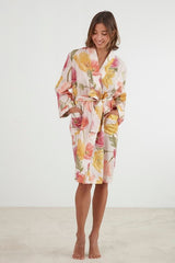 Bathrobe / Robe - Poppies Pink (L/XL) - BAKSANA