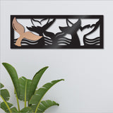 Wall Art - Large Panel 2 Tone Tohora (Black/Copper)- Kiwiana