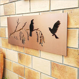 Wall Art - Large Panel 2 Tone Tui Kowhai (Copper/Black)- Kiwiana