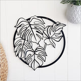 Wall Art - Large ACM Circle Monstera Deliciosa (Black)