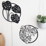 Wall Art - Large ACM Circle Monstera Deliciosa (Black)