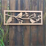 Wall Art - Large Panel with 3 Birds Brushed Copper (790mm)