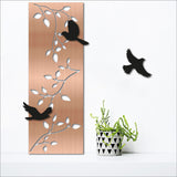 Wall Art - Large Panel Branches with Birds (Brushed Copper) 
- Kiwiana