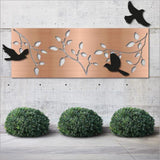 Wall Art - Large Panel Branches with Birds (Brushed Copper) 
- Kiwiana