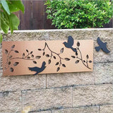 Wall Art - Large Panel Branches with Birds (Brushed Copper) 
- Kiwiana