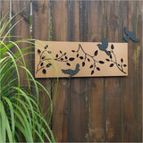 Wall Art - Large Panel Branches with Birds (Brushed Copper) 
- Kiwiana