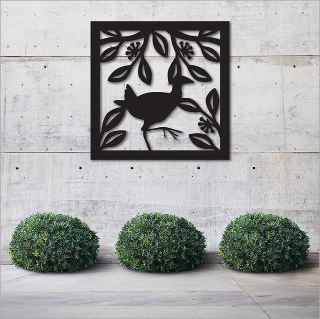 Wall Art - Large Square Pukeko on PHT Black ACM (390mm)- Kiwiana