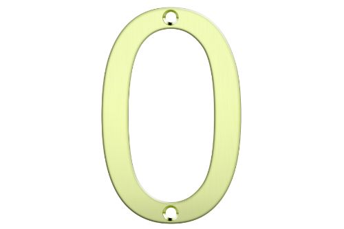 Letter Box Numbers - Polished Brass(NUMBER - 0)