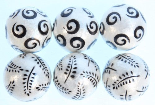 Capiz Shell Decorative Balls - Set of 6 - NZ Theme Assorted