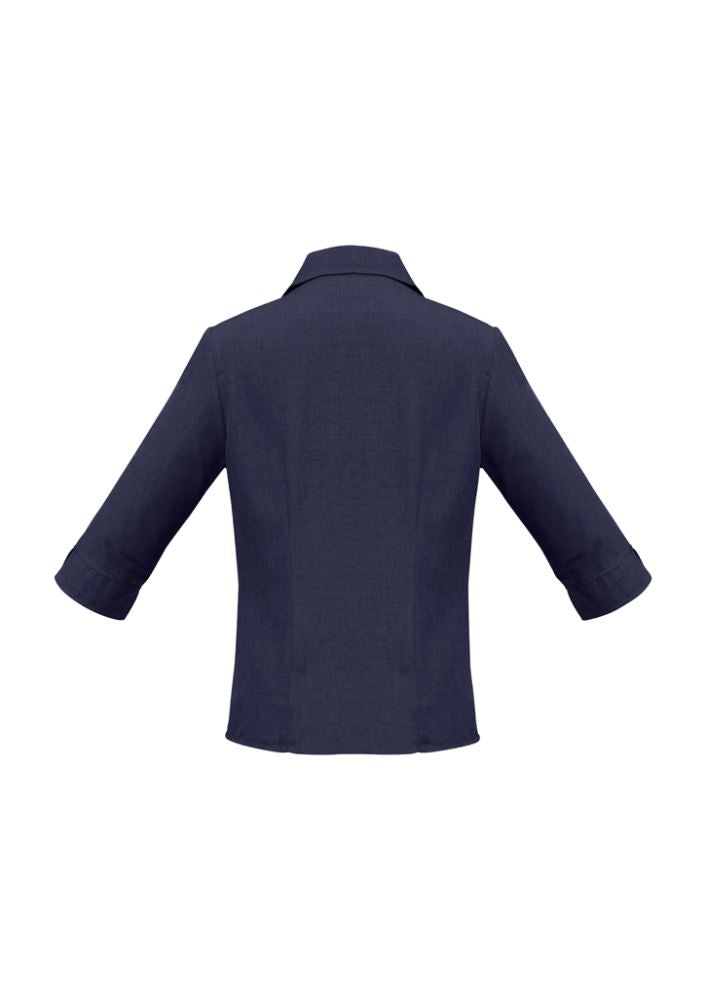 Ladies Plain Oasis 3/4 Sleeve Shirt - Navy - Size 22 - Biz Collection