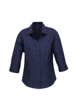 Ladies Plain Oasis 3/4 Sleeve Shirt - Navy - Size 22 - Biz Collection