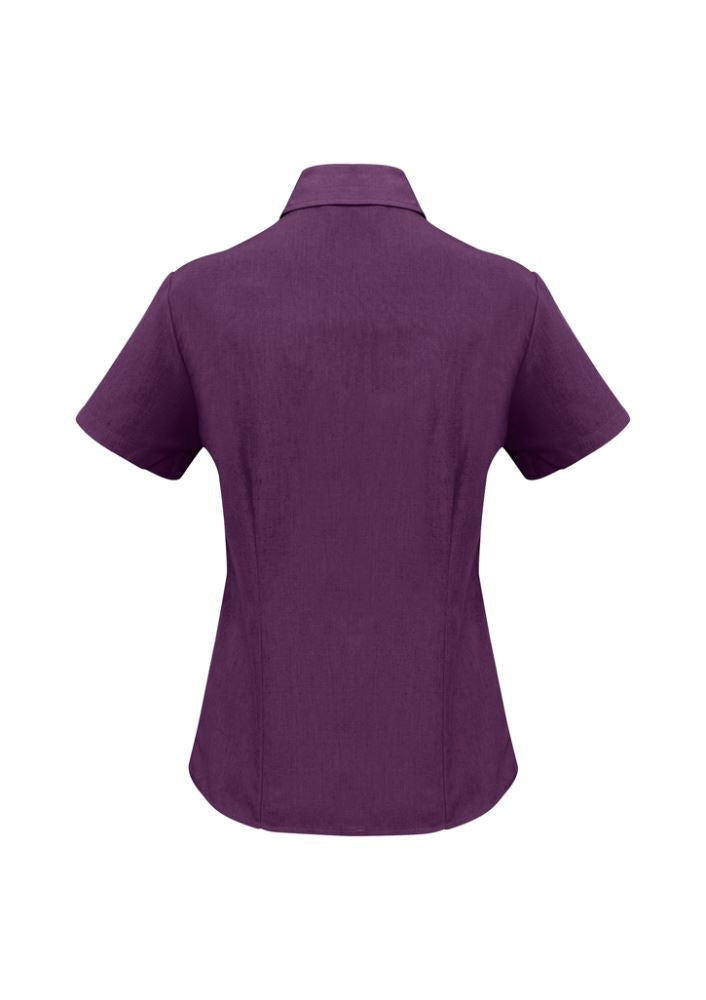 Ladies Plain Oasis Short Sleeve Shirt - Grape - Size 20 - Biz Collection