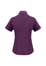 Ladies Plain Oasis Short Sleeve Shirt - Grape - Size 20 - Biz Collection