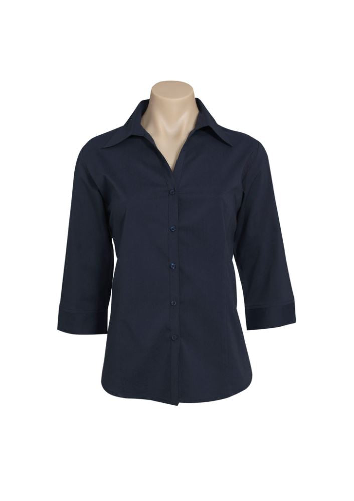 Ladies Metro 3/4 Sleeve Shirt - Navy - Size 18 - Biz Collection