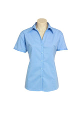 Ladies Metro Short Sleeve Shirt - Sky - Size 6 - Biz Collection