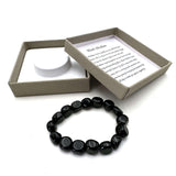 Large Beaded Bracelet - Black Obsidian (14 x 11mm)