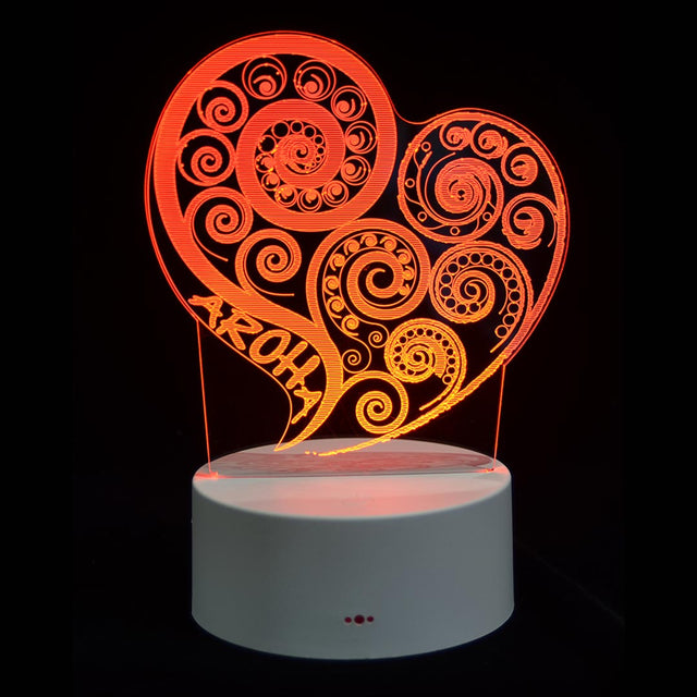 Aroha LED Night Light - Color-changing, touch-sensitive, compact, energy-efficient lamp for kids' rooms and cozy spaces.