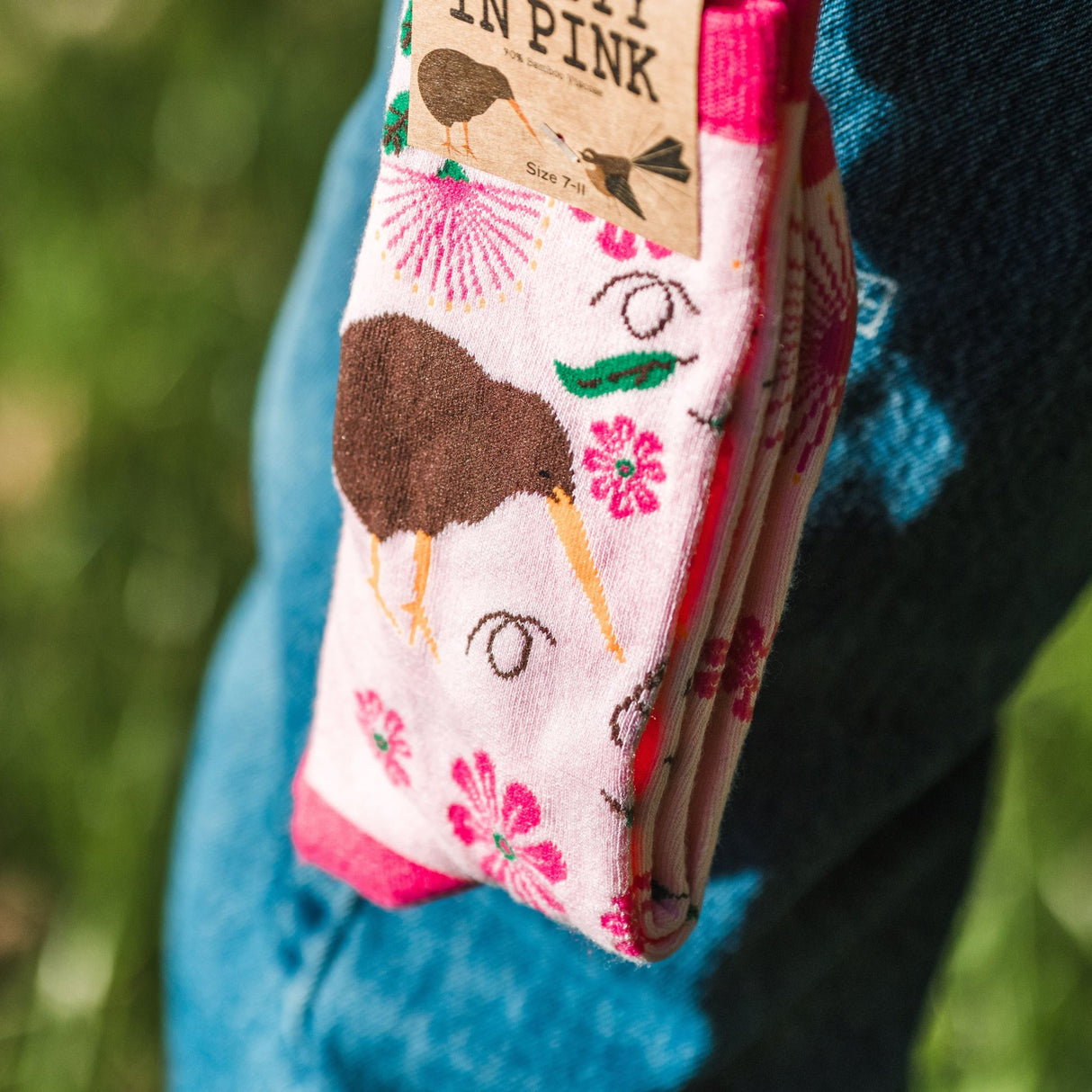 Moana Road - Jacquard Adult Socks - Pretty in Pink (Size 7-11) - Pack of 6