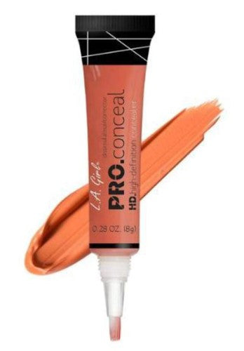 LA Girl Pro Concealer in orange, designed to neutralize dark circles and redness for a flawless, natural finish.