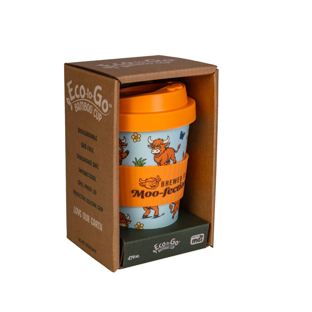 Highland Cow Bamboo Travel Cup - Eco-to-Go