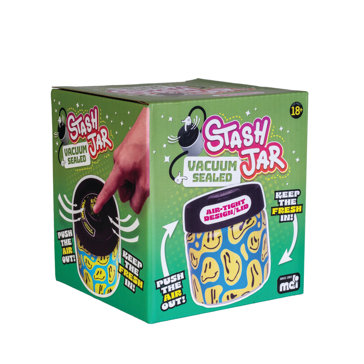 Smiley Vacuum Sealed Stash Jar