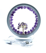 LED USB Lamp - Amethyst with Gemstone Tree (20 x 18 x 18cm)