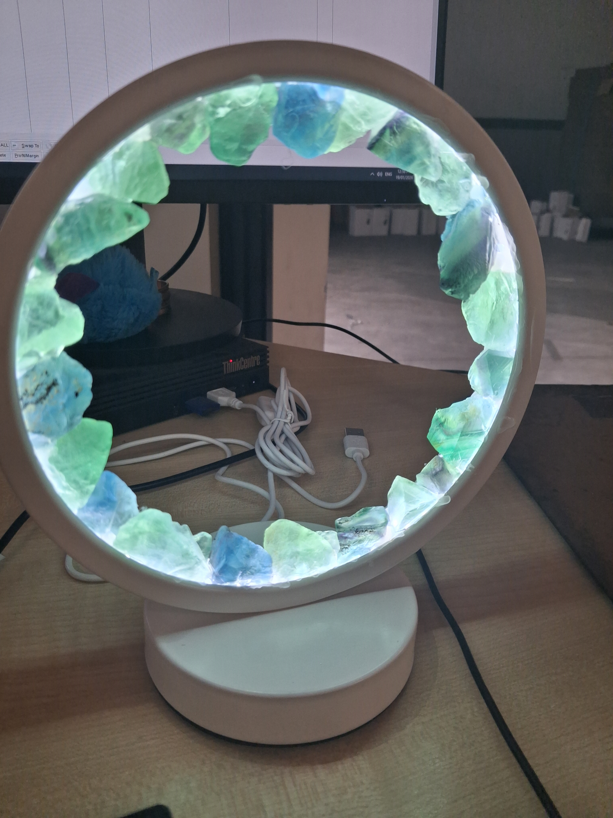 Table Lamp - Fluorite Crystal LED USB