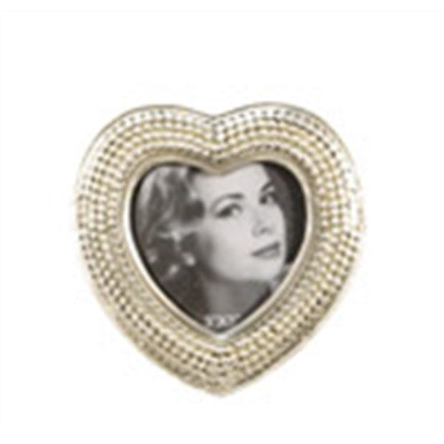Photo Frame -  Gems Heart 3.5x3.5`` Silver