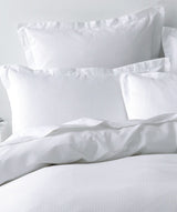 Californian King Duvet Cover Set Nova in white, featuring soft cotton waffle front and percale reverse, elegant 4cm flange design.