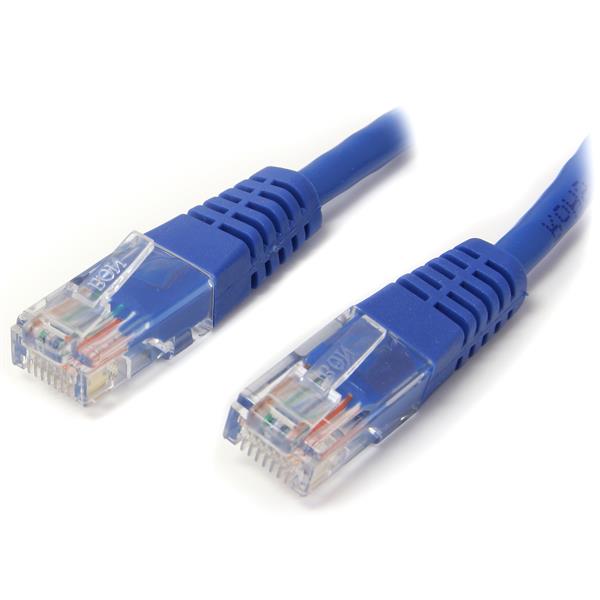 High-Performance Cat5e Ethernet Patch Cable - 3 ft with Molded RJ45 Connectors - Blue