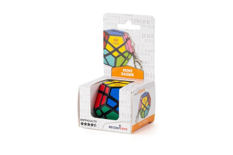 Compact Mini Meffert's Skewb puzzle, vibrant colors, smooth rotations for brain-teasing fun on-the-go.