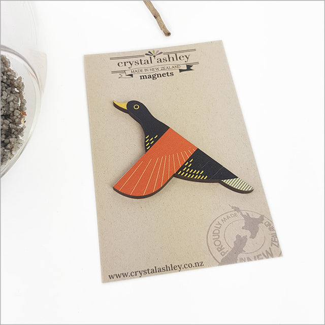 Vibrant 100mm Folk Duck Magnet showcasing New Zealand culture, ideal for home decor and practical use.