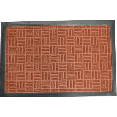 Elegant brown door mat 40x60cm, made of rubber and polypropylene, perfect for indoor/outdoor use and high-traffic areas.