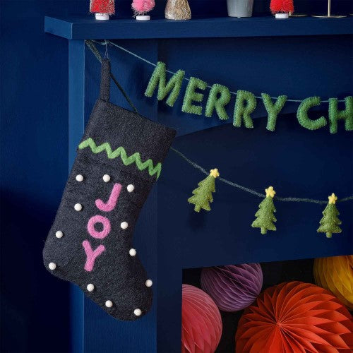 Merry & Bright Joy Felt Stocking - Pack of 75