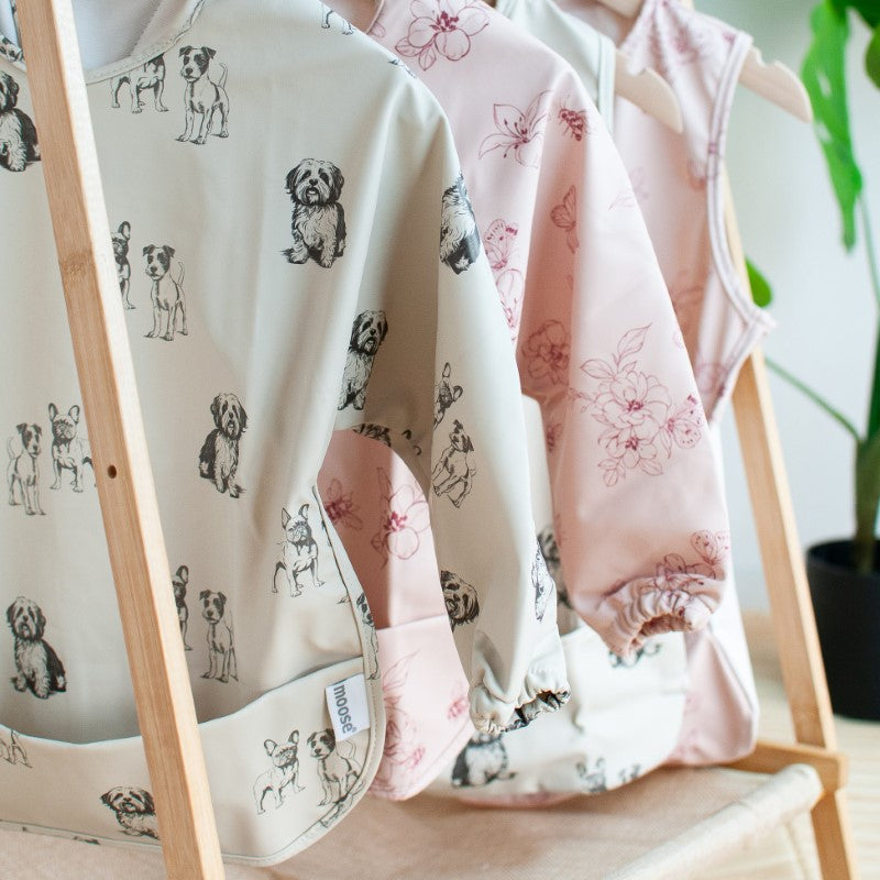 Waterproof Long Sleeve Bib - Moose Flowers