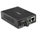 Gigabit Ethernet Fiber Media Converter - 850nm MM LC SFP - 550m Range - Compact Unmanaged