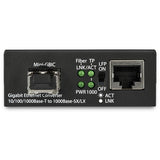 Gigabit Ethernet Fiber Media Converter - 850nm MM LC SFP - 550m Range - Compact Unmanaged