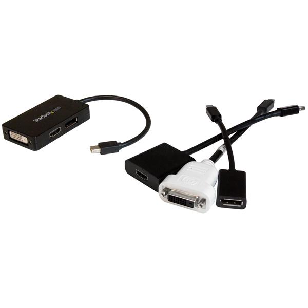 3-in-1 Mini DisplayPort Adapter for HDMI, DVI, and DisplayPort - Travel A/V Converter