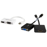 2-in-1 Mini DisplayPort to HDMI and VGA Travel Adapter - Supports 1080p, White