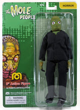 8-inch MEGO Mole People collectible figurine with 14 points of articulation, detailed costumes, and retro horror design.