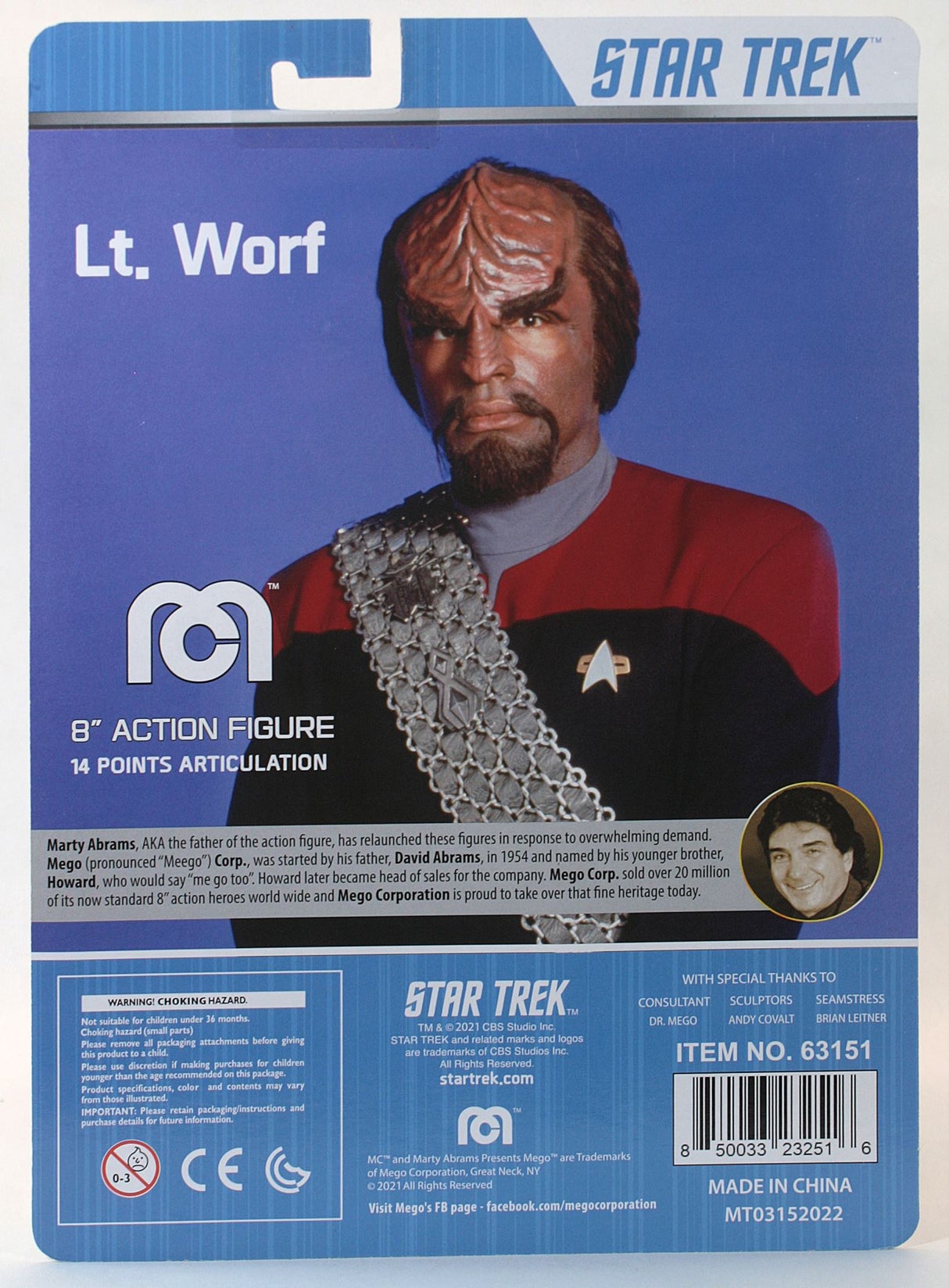 Collectible Figurine - MEGO 8" STAR TREK MONDAYS WORF ALT.