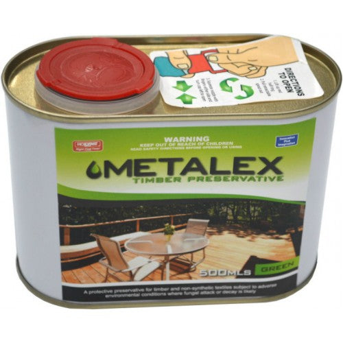 Metalex - Green 500 Ml wood preservative protects timber from rot and mildew, ideal for decks and furniture.