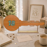 18th Key – Rimu+ Paua (60mm Numbers) Milestone Key