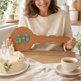 50th Key – Rimu+ Paua (60mm Numbers) Milestone Key