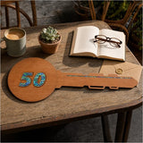 50th Key – Rimu+ Paua (60mm Numbers) Milestone Key