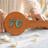 70th Key – Rimu+ Paua (60mm Numbers) Milestone Key