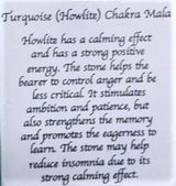 Chakra Mala Necklace - Turquoise Howlite (70cm)