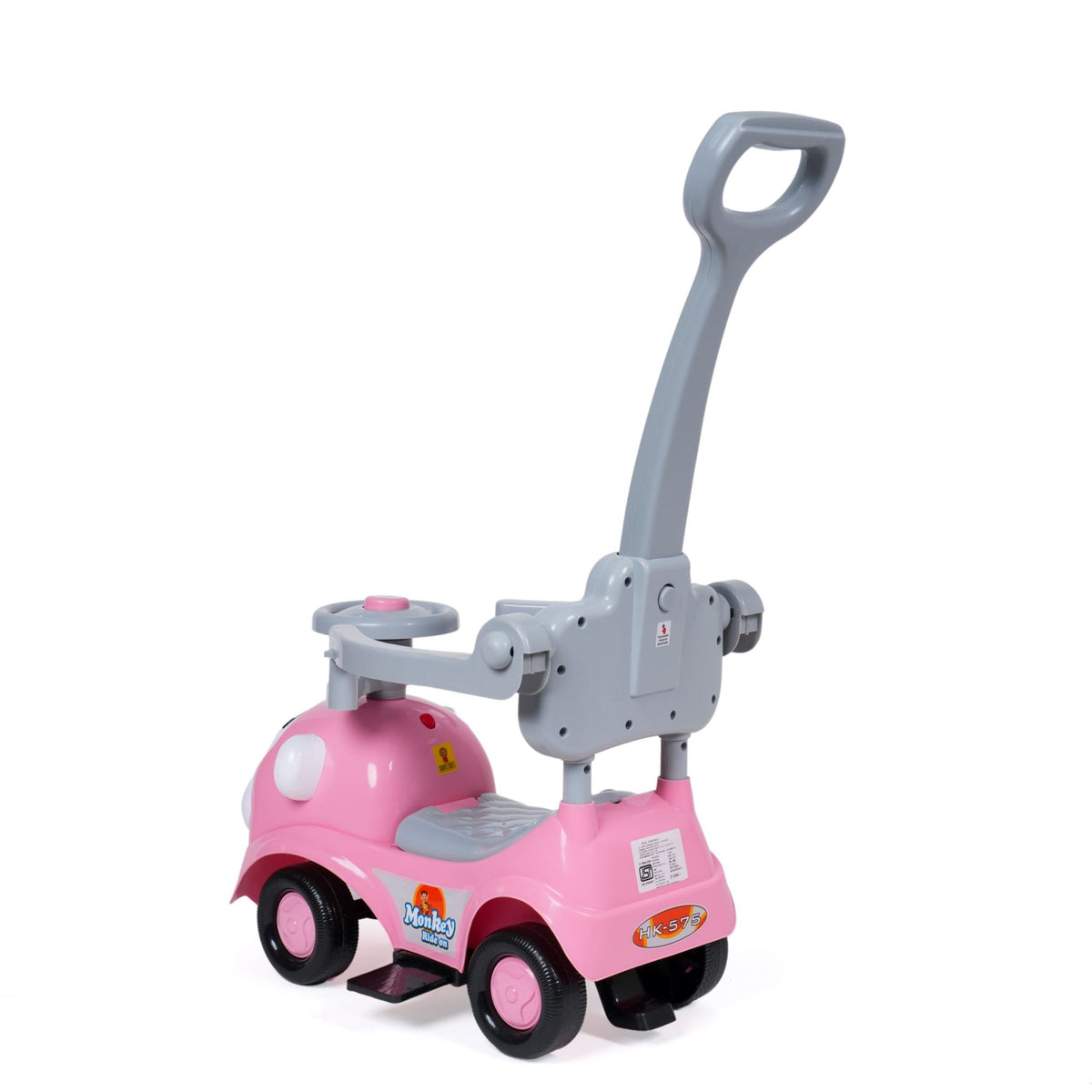 Kids Monkey 3-in-1 Ride-On With Parent Handle DR-200 Pink