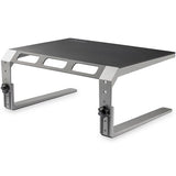 Adjustable Monitor Riser Stand - Ergonomic Steel & Aluminum Desk Organizer for Home Office